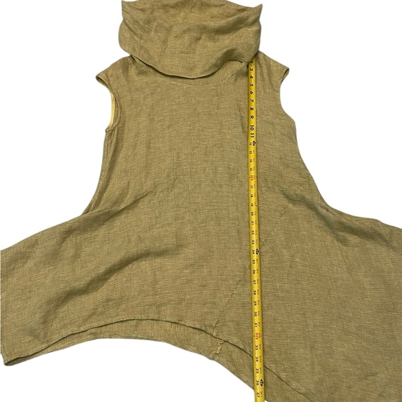 Bryn Walker  Linen Draped Cowl Neck Short Sleeve Asymmetric Tunic Size:S - Picture 8 of 10